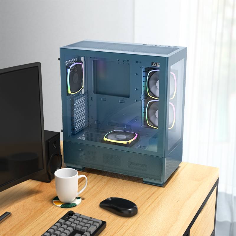 Montech SKY TWO, Midi Tower, PC, Blau, ATX, micro ATX, Mini-ITX, Gaming, Blau, Grün, Rot-1