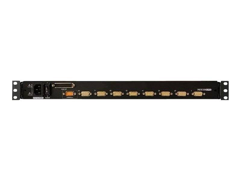 ATEN Slideaway KVM-Konsole mit KVM-Switch 8 Anschlüsse PS/2 USB German QWERTZ 43,2 cm 17" Rack einbaufähig 1280 x 1024-2