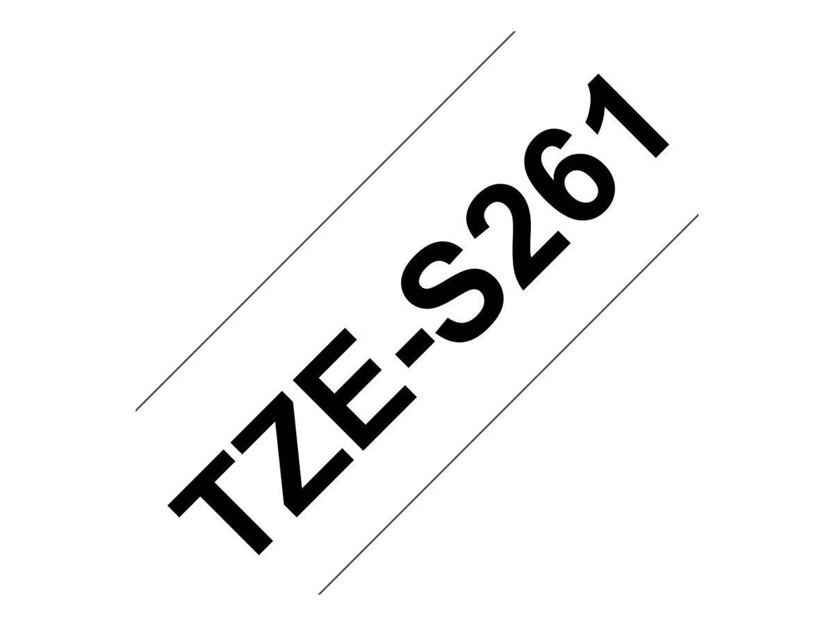 Brother TZe S261 - Laminiertes extra starkes Klebeband - Schwarz auf Weiß-1