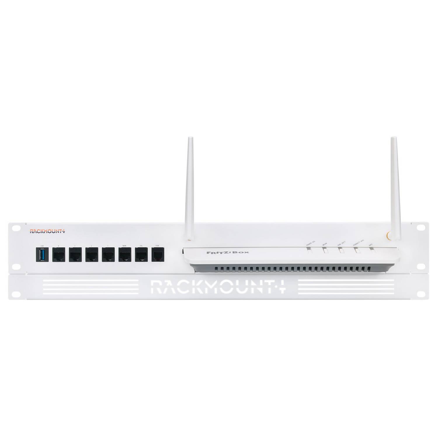 Rackmount.IT - Montagesatz für Netzwerkgeräte - Rack montierbar - weiß, RAL 9003 - 1.3U - 48.3 cm (19"")-0