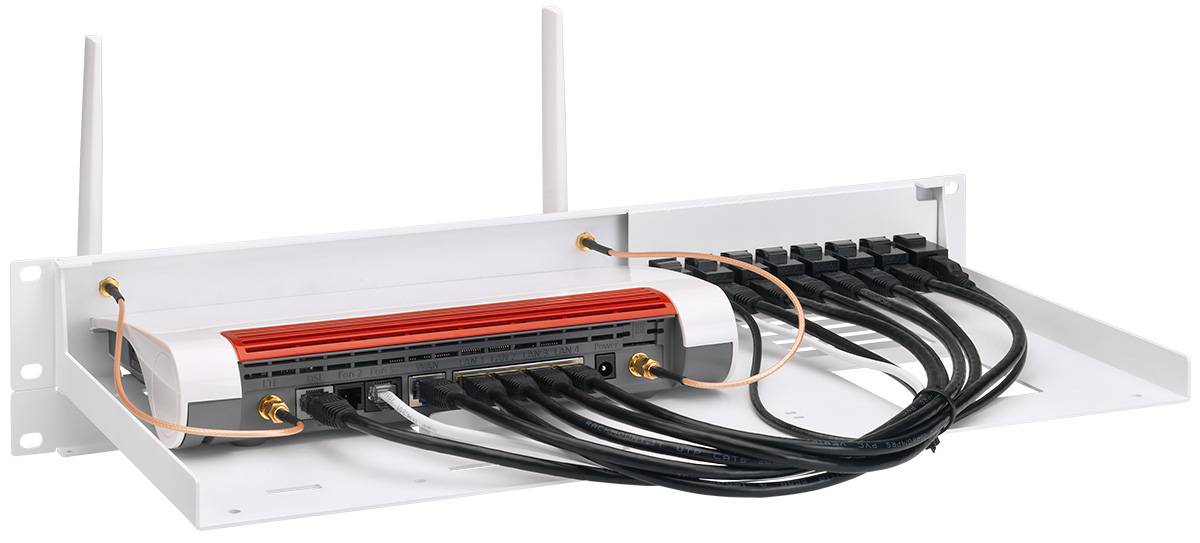 Rackmount.IT - Montagesatz für Netzwerkgeräte - Rack montierbar - weiß, RAL 9003 - 1.3U - 48.3 cm (19"")-4