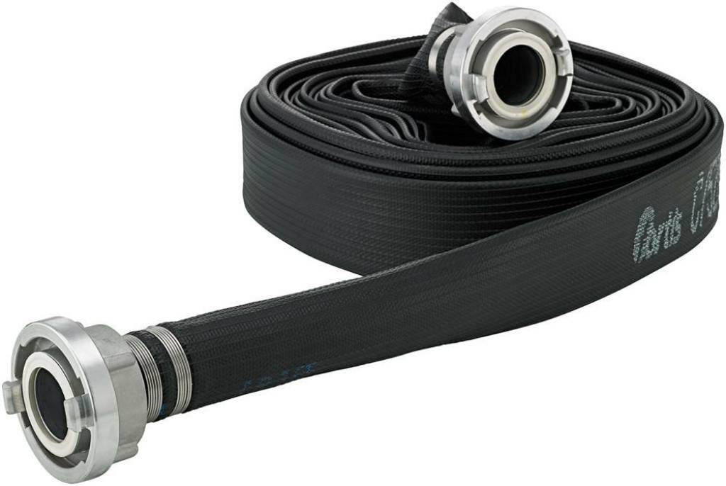 MEHRZWECKFLACHSCHLAUCH GUMMIERT SCHWARZ, B/75MM, STORZ KUPPLUNGEN, 20M, FORTIS-3