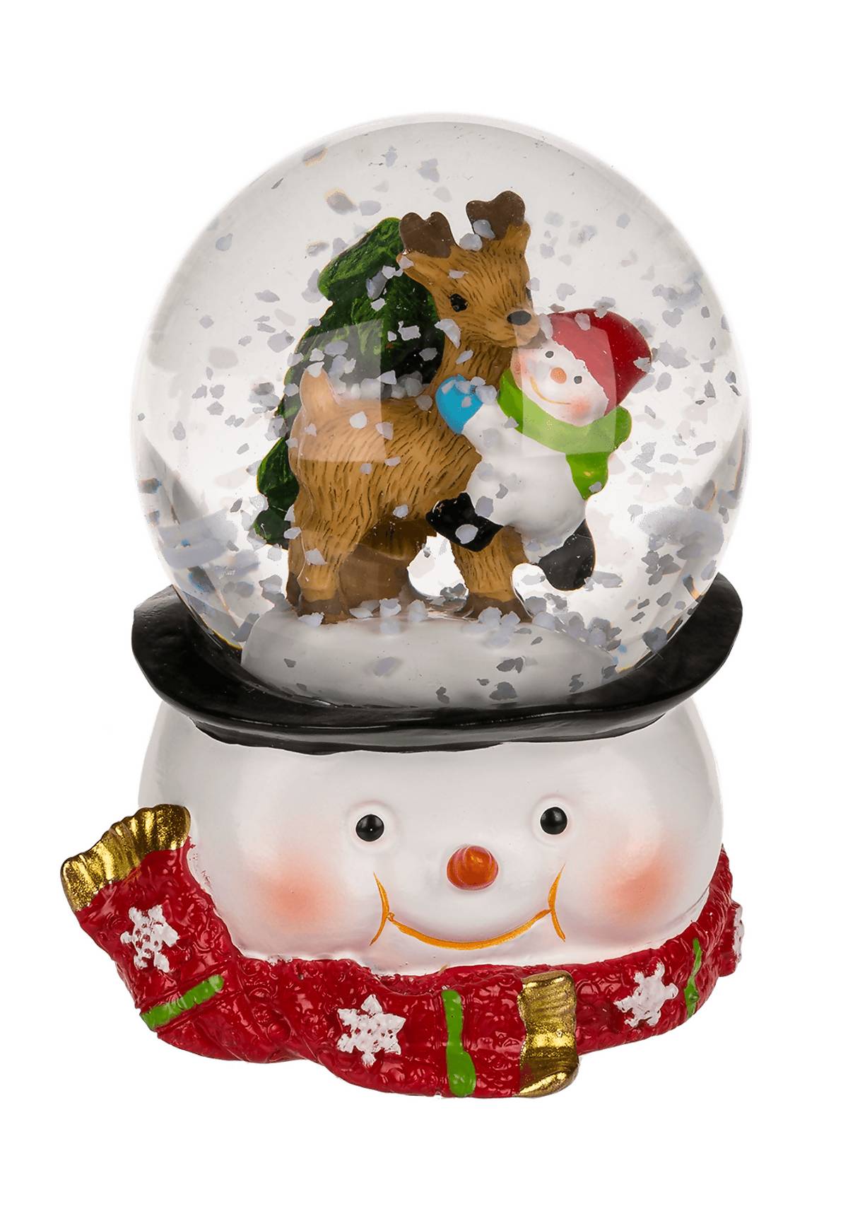 Schneekugel, Weihnachtsmann & Rentier-1