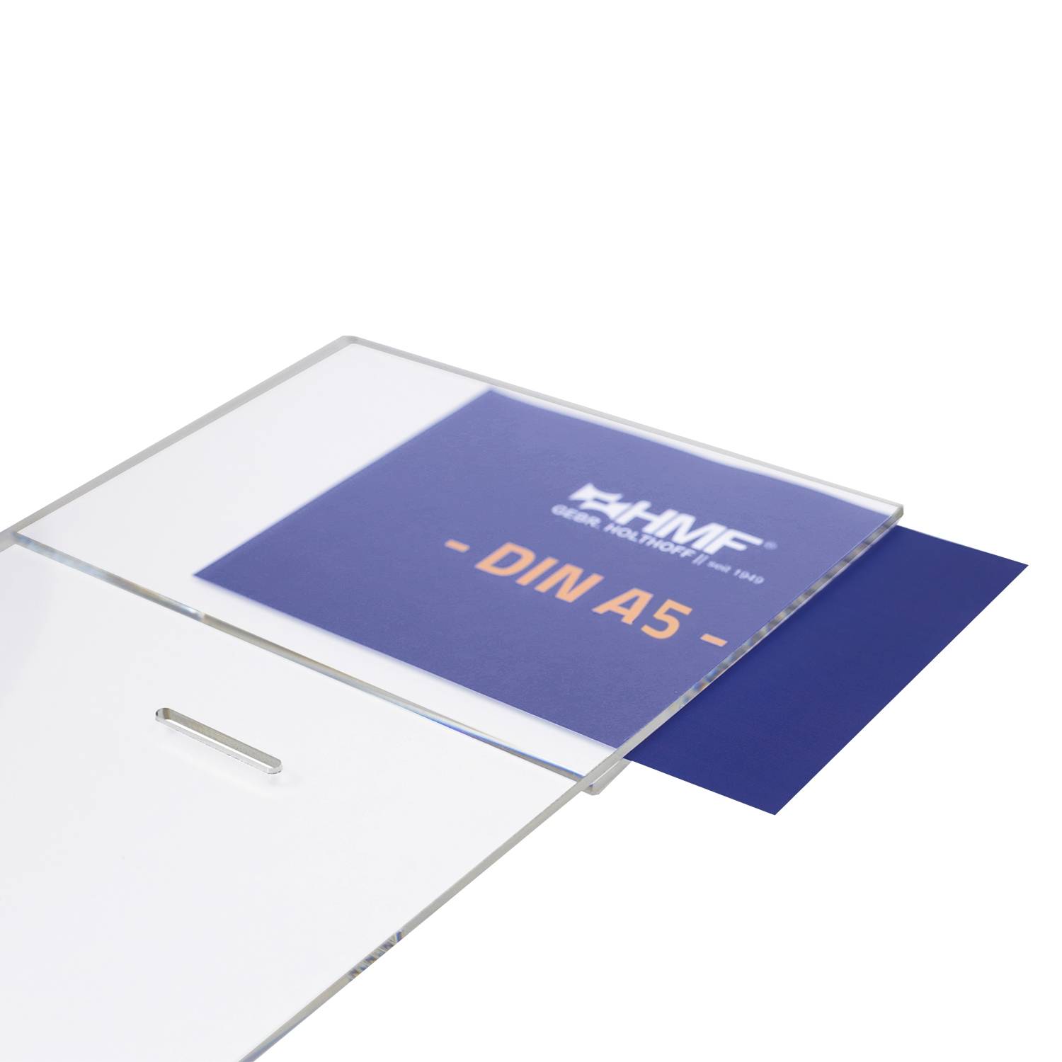 HMF Acryl Spendenbox abschließbar, 21,5 x 16 x 16 cm, DIN A5 Blatteinschub, Transparent-3