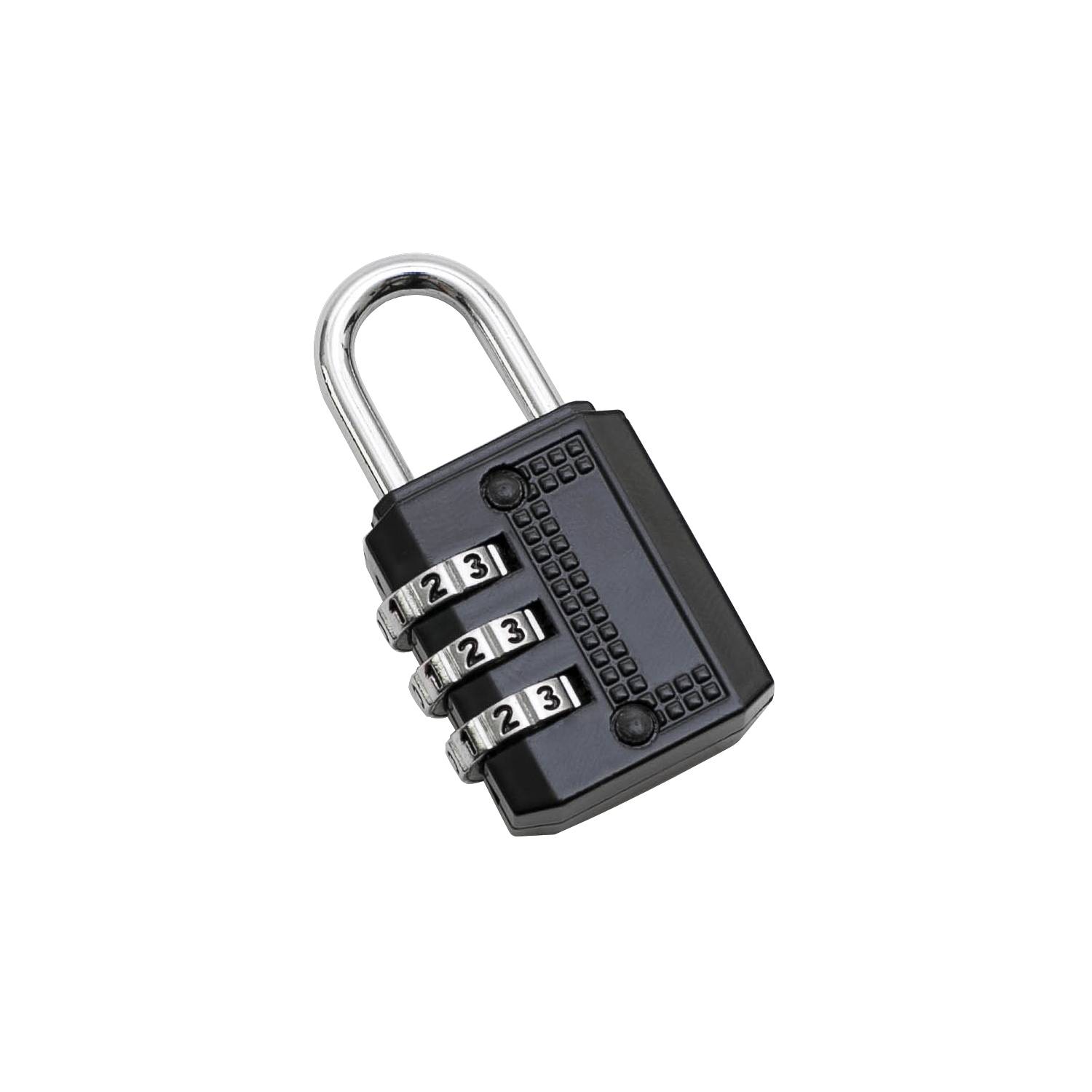 HMF 3506-02 Zahlenschloss Vorhängeschloss, 3-Stellig, 5 x 3 x 1 cm, Schwarz-1