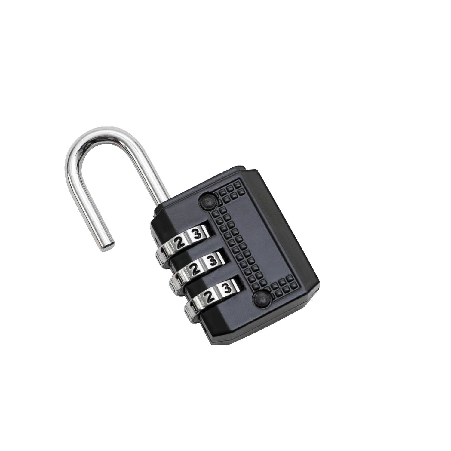 HMF 3506-02 Zahlenschloss Vorhängeschloss, 3-Stellig, 5 x 3 x 1 cm, Schwarz-2