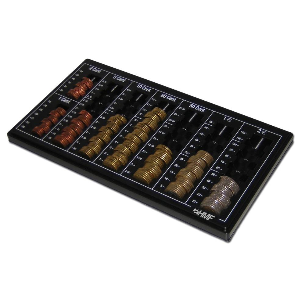 HMF Euro-Münzzählbrett Münzsortierer 33 x 18,5 x 2 cm, Schwarz-1