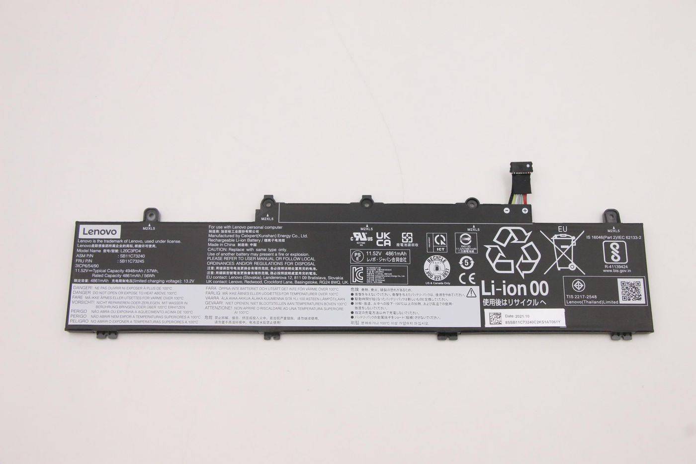 Akku für Lenovo 5B11C73245 Li-Ion 11,52 Volt 4948 mAh schwarz-0