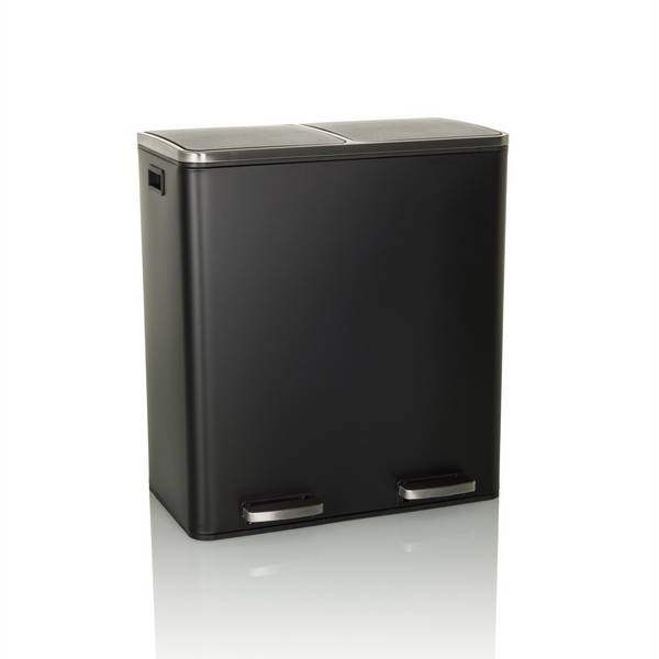 Abfallsammler Mülltrennsystem CLEAN XI 60L (2x30L) Stahl schwarz hjh OFFICE