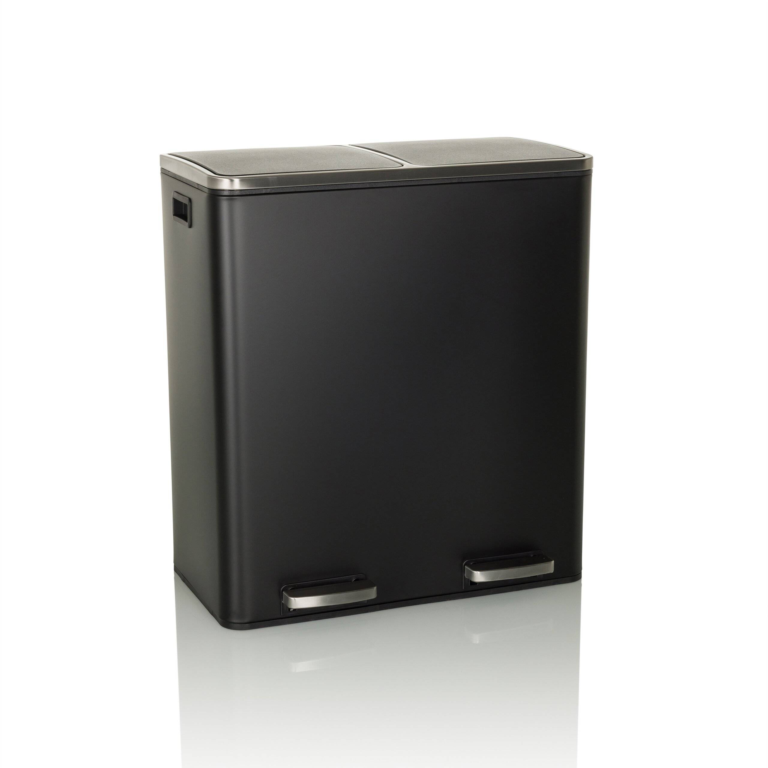 Abfallsammler Mülltrennsystem CLEAN XI 60L (2x30L) Stahl schwarz hjh OFFICE-0