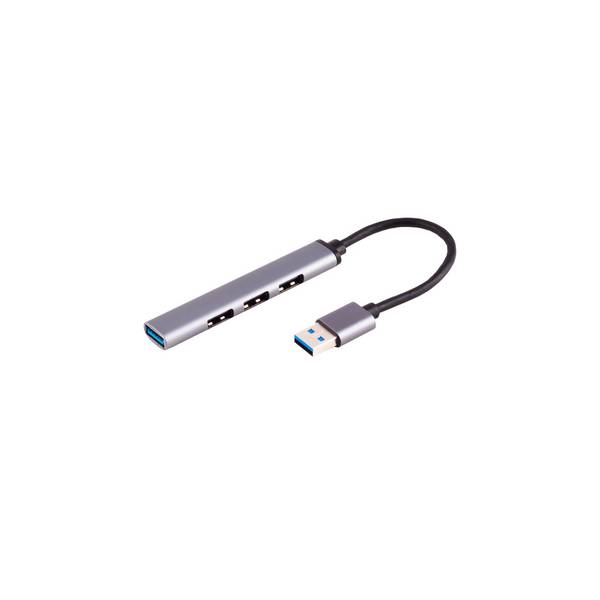 BASIC-S USB-A Hub Steckdosenleiste Stromverteiler 4x USB-A 3.0 ALU Slim 0,12m Weiß