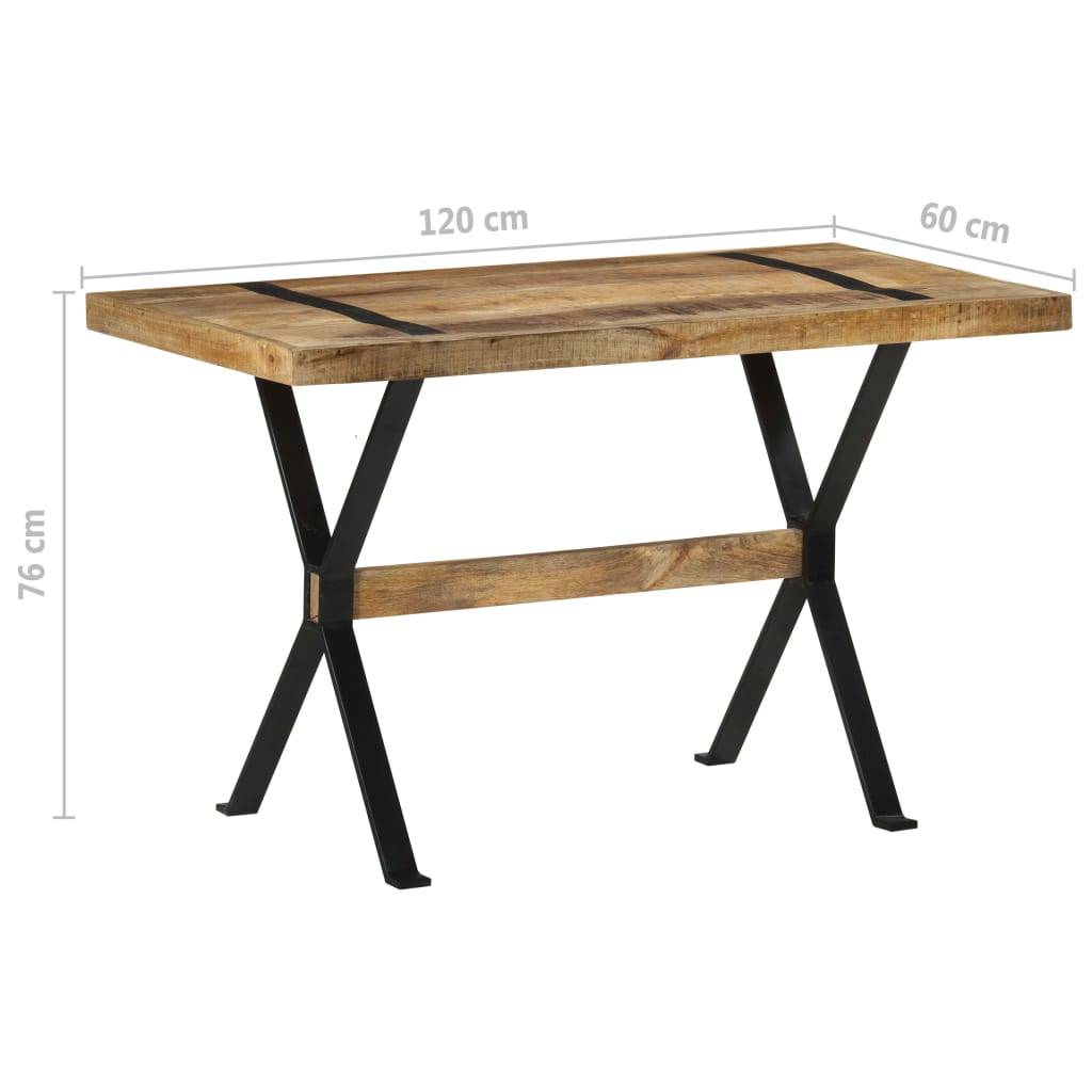 vidaXL Esstisch 120x60x76 cm Raues Mangoholz-3