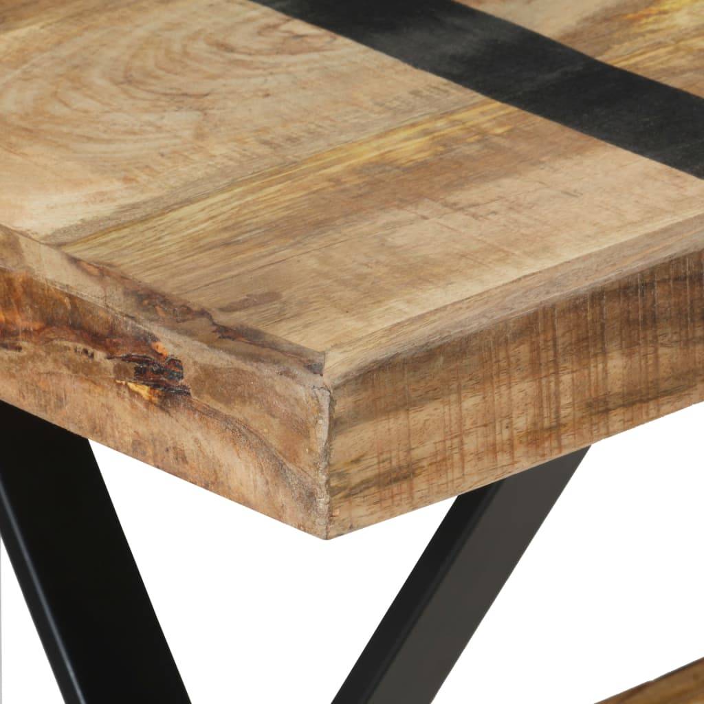 vidaXL Esstisch 120x60x76 cm Raues Mangoholz-4