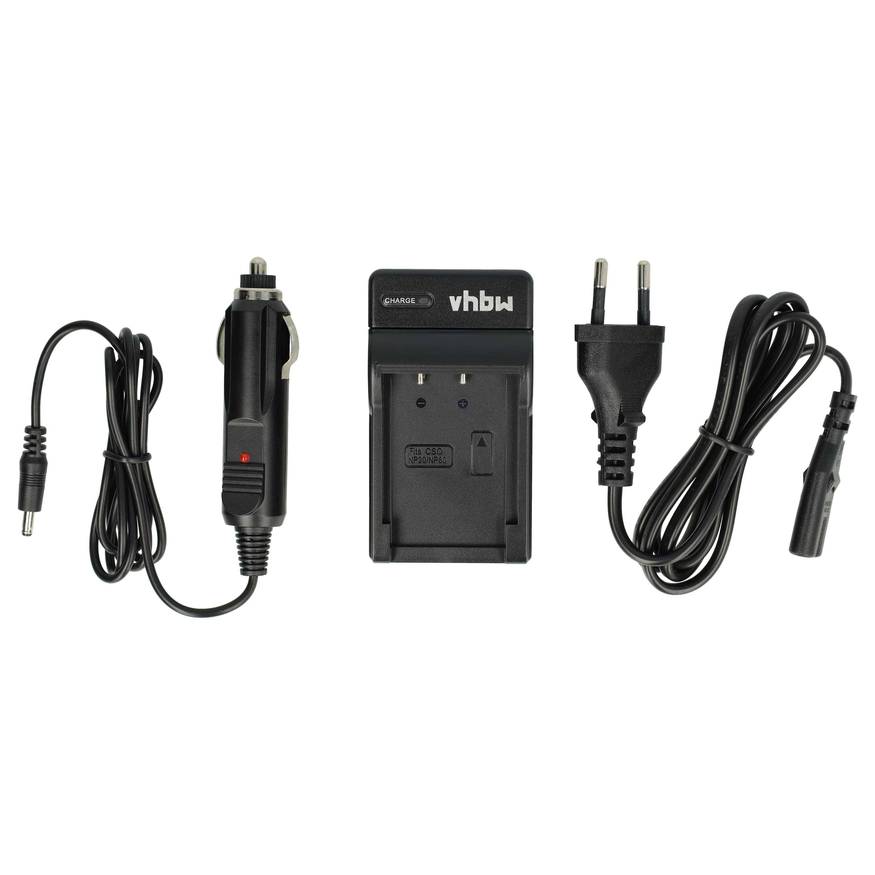 vhbw Ladegerät Ersatz für Casio BC-60L für Kamera Camcorder/Akku | Ladeschale, Kfz-Adapter, Ladeanzeige, 4,2 V-0
