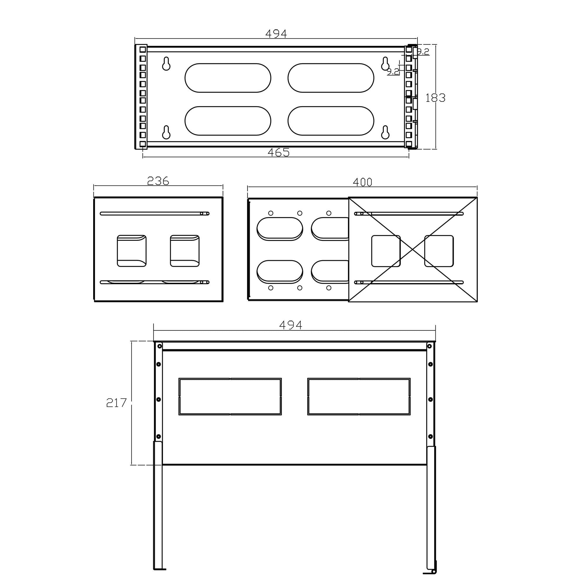 InLine® 19" Rack zur Wandmontage, 4HE, 24-40cm Tiefe, mit Abdeckung, schwarz-3