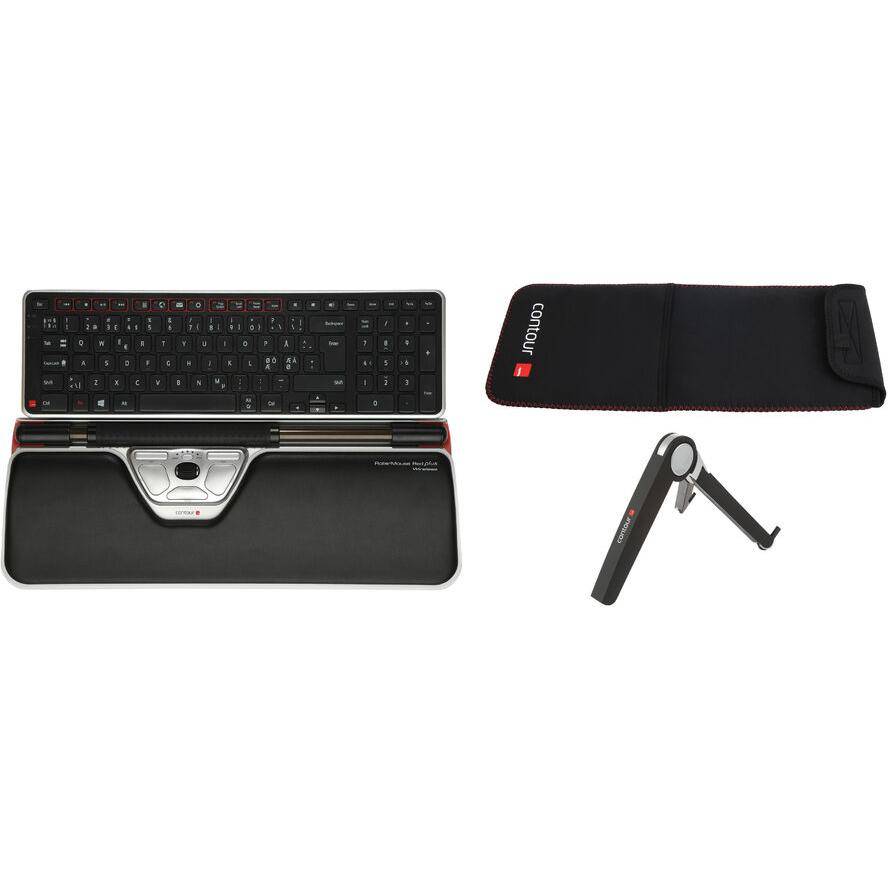 Contour Design RollerMouse Red Plus WL Travel Kit Tastatur Maus enthalten Büro RF Wireless Schwarz-0