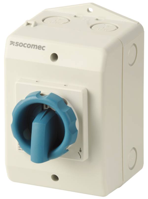 Socomec Lastumschalter COMO im Gehäuse IP65 6x63A Griff blau/schwarz 21156306