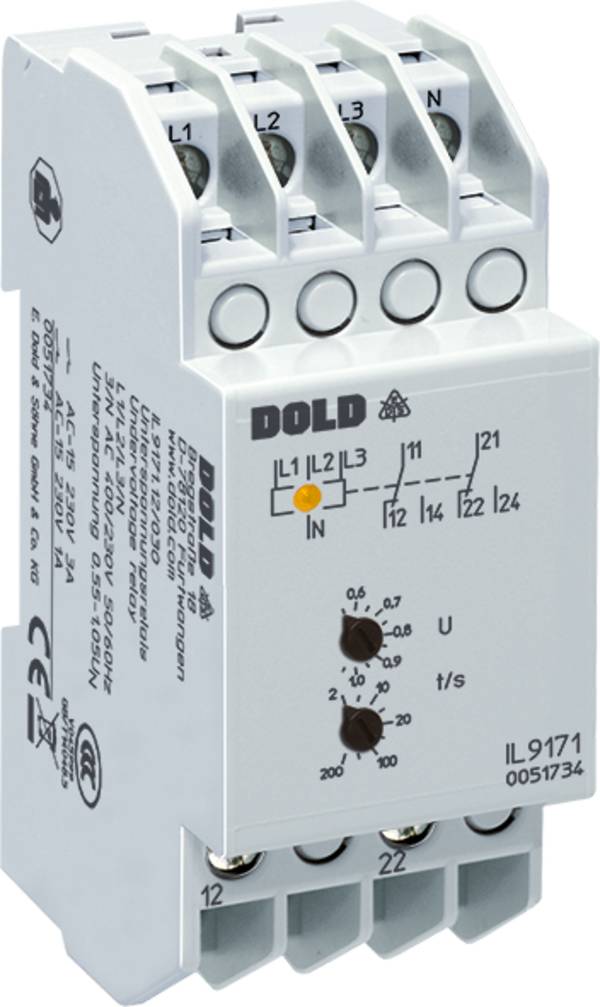 DOLD IL9171.12/001 3AC400V 0,55-1,05UN, Unterspannungsrelais, 3-phasig, P/n: 0051587