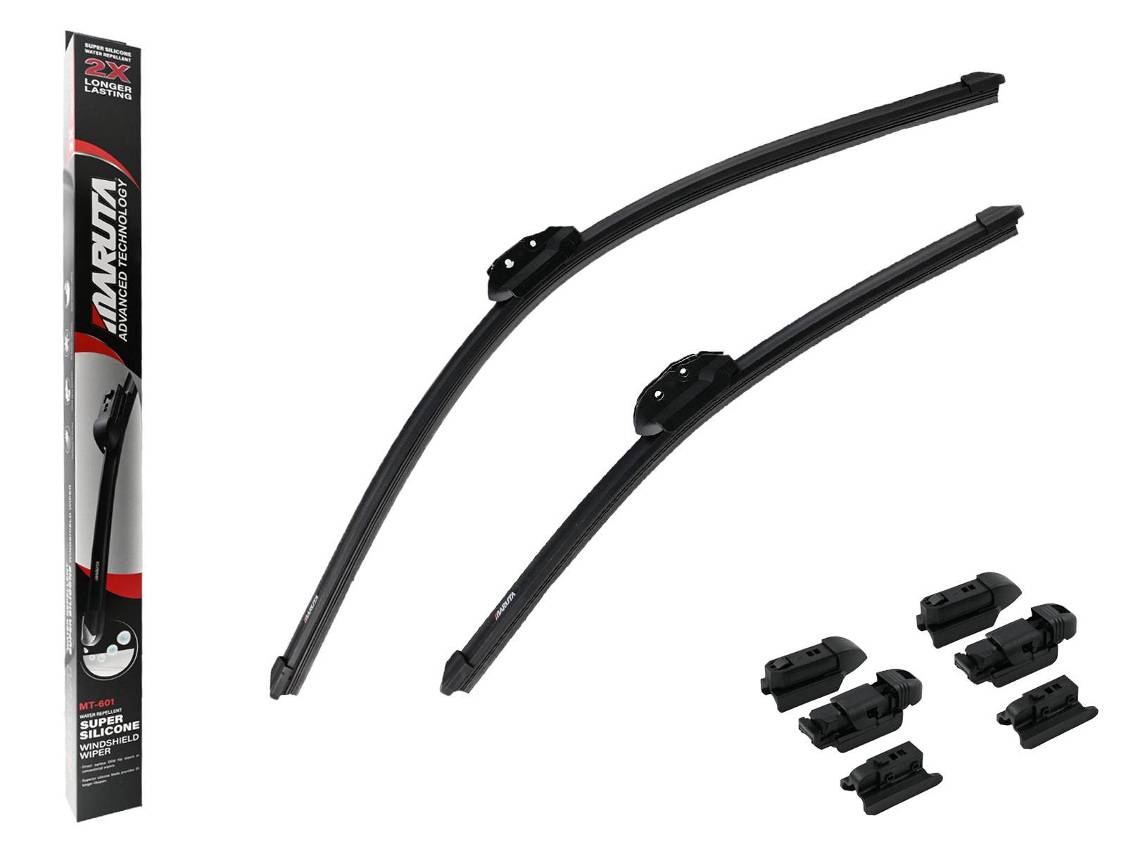 MARUTA Lotus Perl-Effekt Scheibenwischer SET 650 mm / 450 mm - universal - vorne, Aero-dynamik optimierte Wischerblätter-0