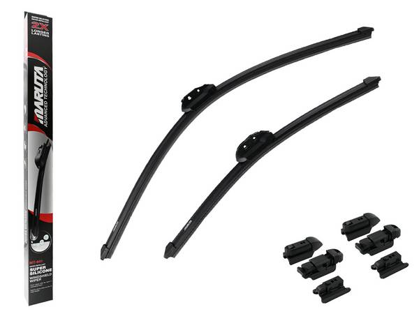 MARUTA Lotus Perl-Effekt Scheibenwischer SET 650 mm / 450 mm - universal - vorne, Aero-dynamik optimierte Wischerblätter