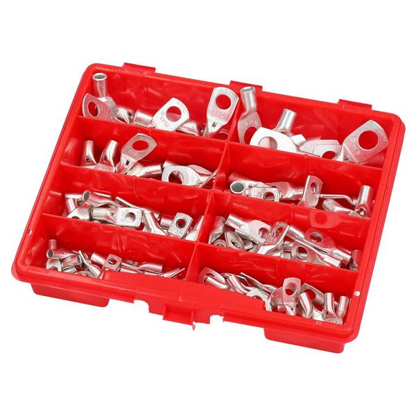 120 Quetschverbinder Sortiment Kasten Box Rohrkabelschuhe Set unisoliert 4-16mm² I Industriequalität