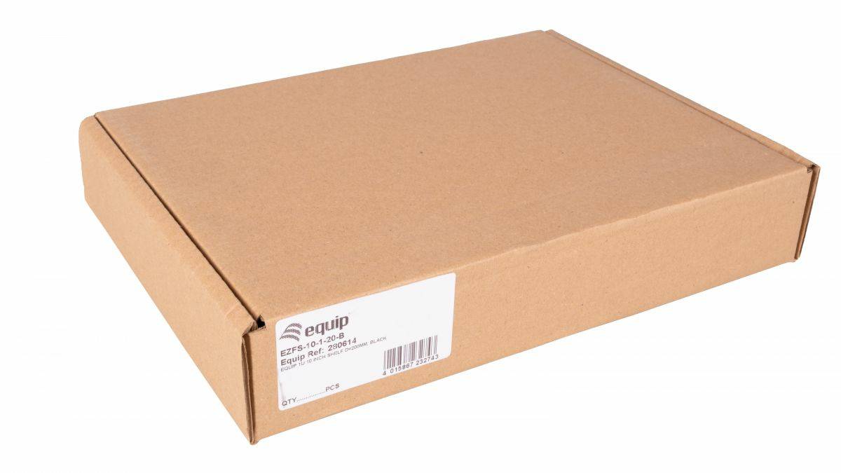 Equip Fester Fachboden 10', 1HE, 200mm, Schwarz Multimedia-Technik für 19-3