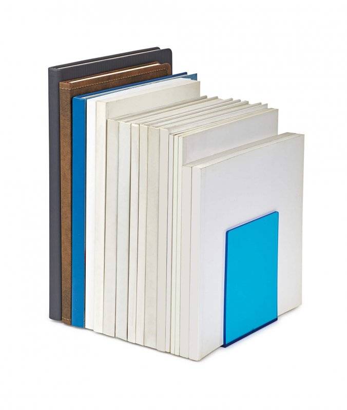 MAUL Buchstützen aus Acryl, Neon, transparent-blau-2