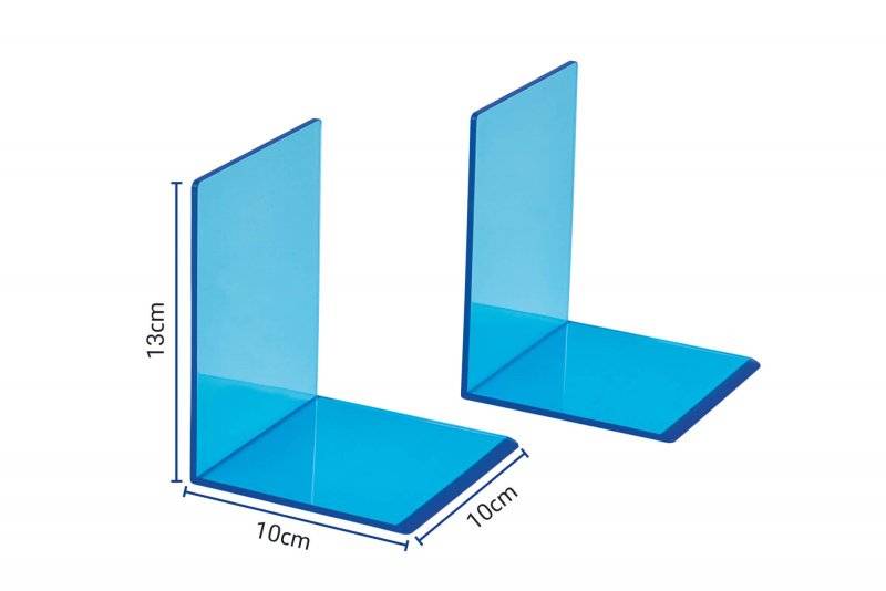 MAUL Buchstützen aus Acryl, Neon, transparent-blau-4