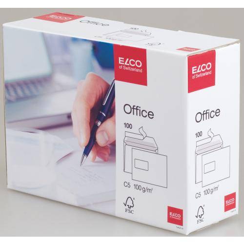 Elco Office C5, C5 (162 x 229 mm), Weiß, 90 x 45 mm, 100 g/m², 162 mm, 229 mm