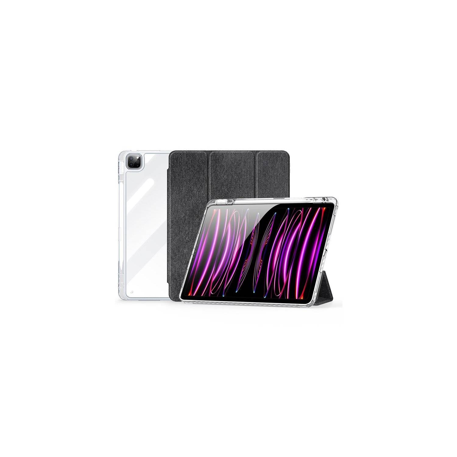 Tablet-Hülle mit Stifthalter & Auto Sleep Wake kompatibel mit iPad Air 11" 2024 Schwarz-0