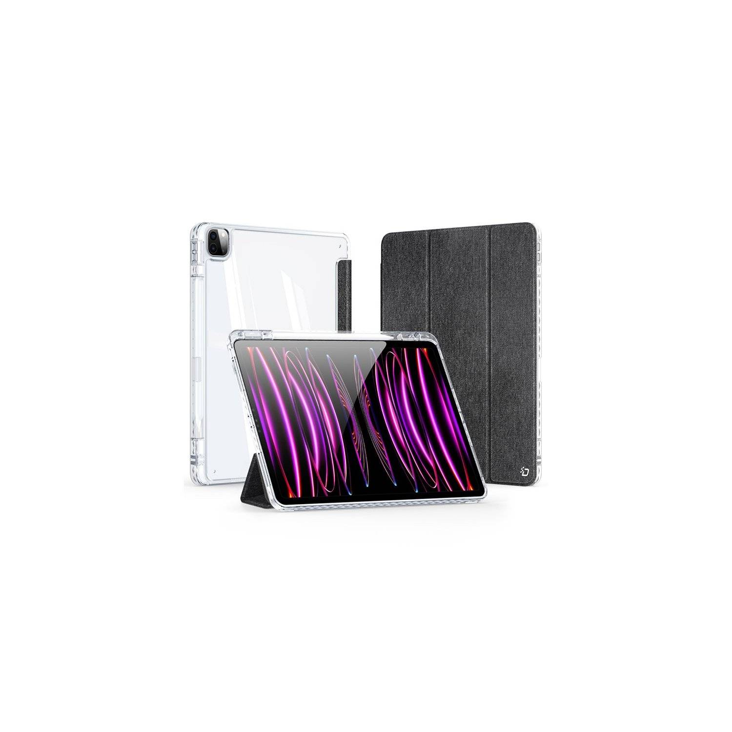 Tablet-Hülle mit Stifthalter & Auto Sleep Wake kompatibel mit iPad Air 11" 2024 Schwarz-1