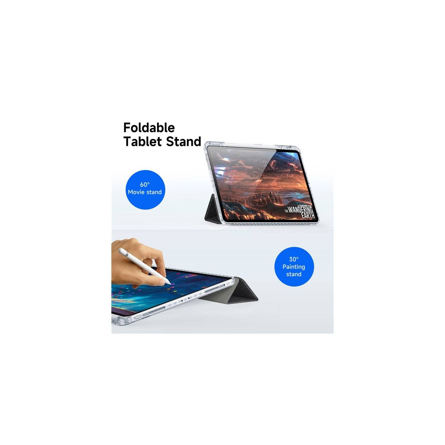 Tablet-Hülle mit Stifthalter & Auto Sleep Wake kompatibel mit iPad Air 11" 2024 Schwarz-2