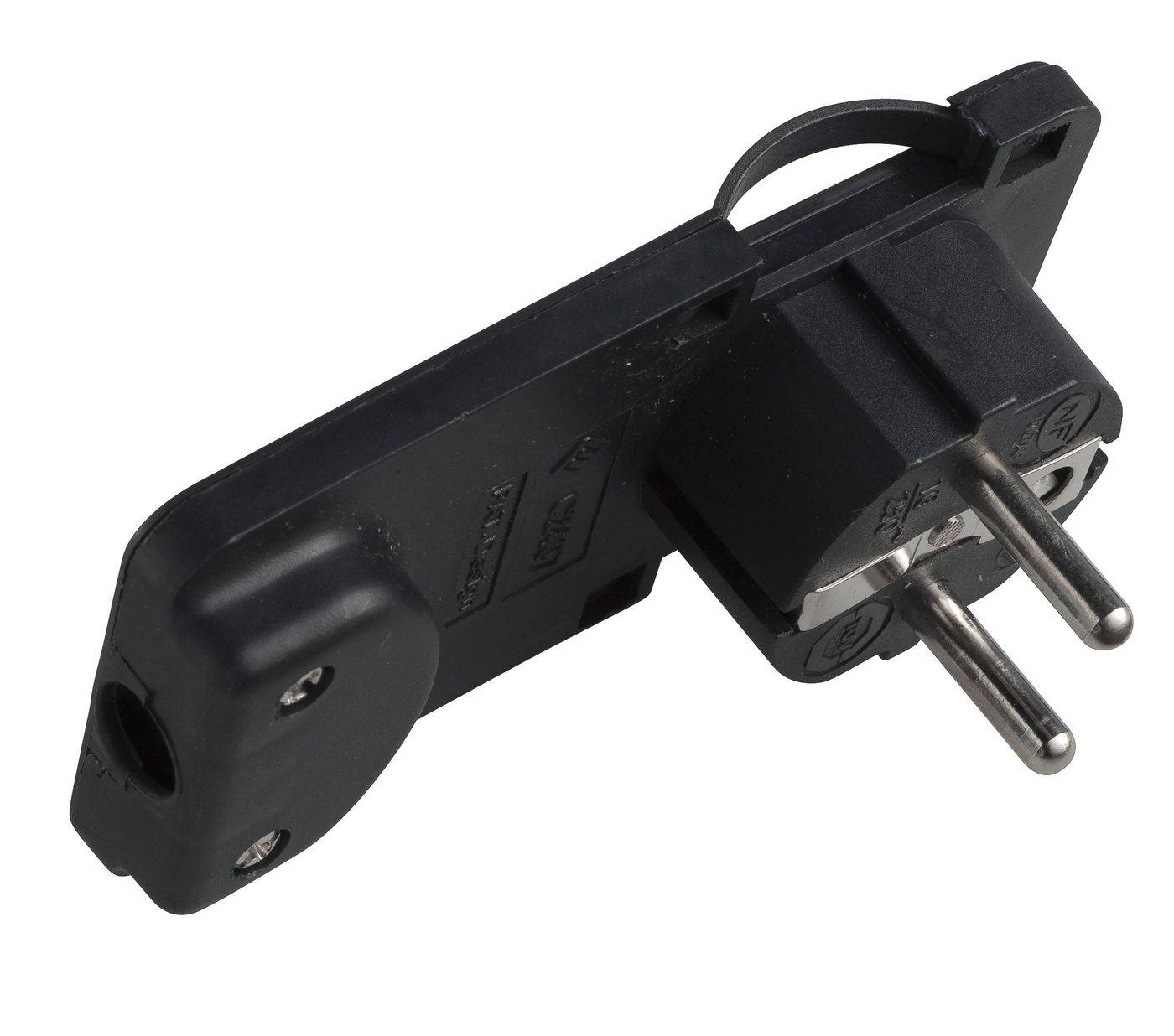 MicroConnect PESCHPLUG-B Schutzkontakt-Flachstecker 230 V Schwarz-0