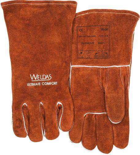 Schweißerhandschuh braun Gr. L,46cm 1Paar WELDAS-0