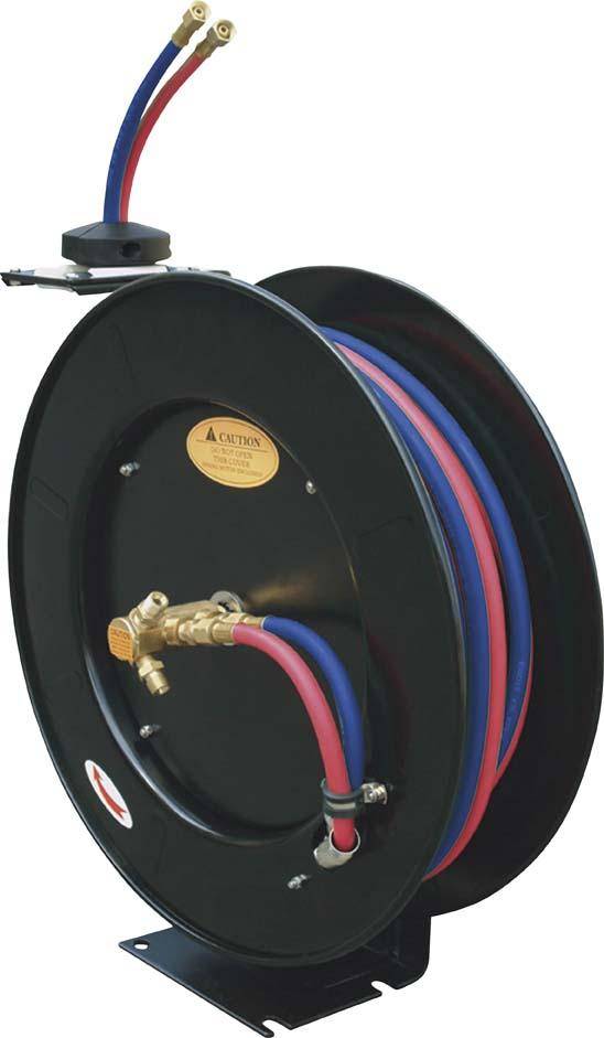 Schweiß-Schlauchaufroller1x1/4+1x3/8 Schlauch20m-0