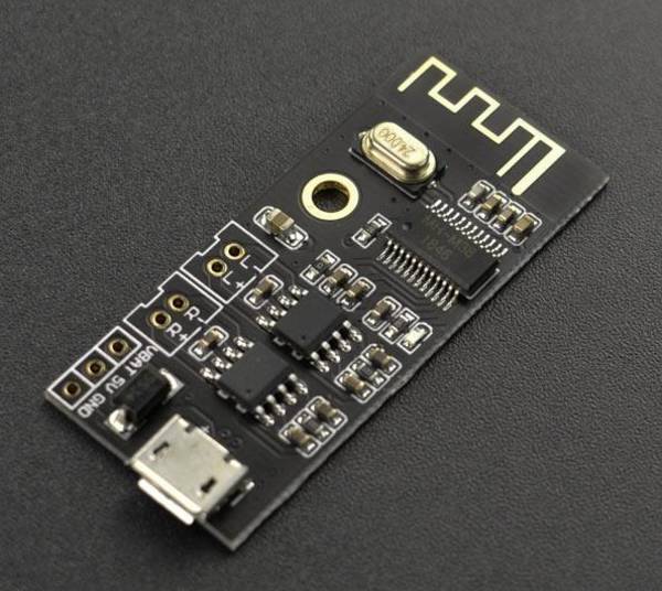 DFRobot Bluetooth 4.2 Audio-Empfängerplatine, Dualer 5W-Verstärker, 15m Reichweite, WAV, 3,7-5V