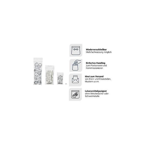 Druckverschlussbeutel LDPE Stärke 90 µm BxL 120 x 170 mm VE 1000 Stk. TAKKT Industrial & Packaging GmbH-3