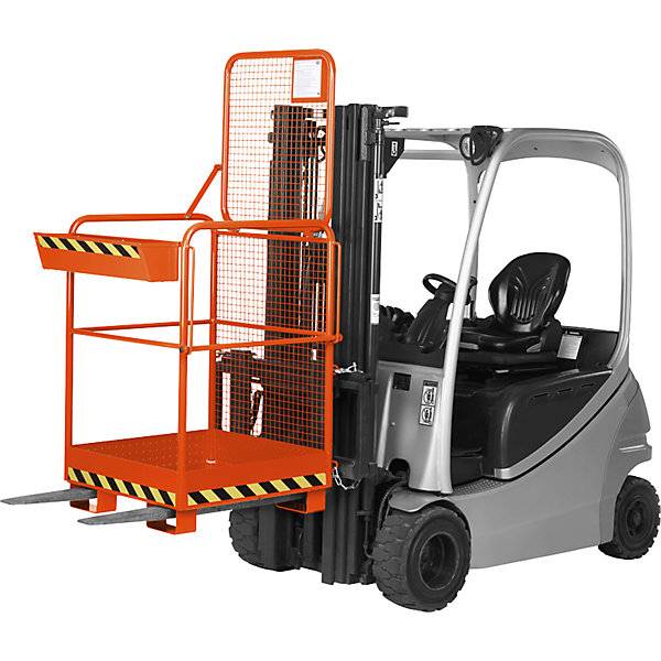R+R Industrietechnik Arbeitskorb Typ RAK-ONE 800x800x1900mm RAL 2004 Reinorange-1