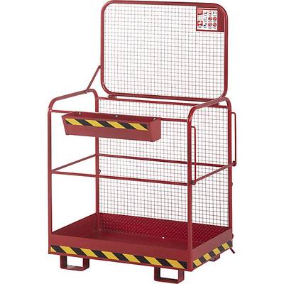 Sicherheitskorb für Stapler Aufnahme breite Seite Arbeitsplattform 1200 x 800 mm feuerrot RAL 3000. 79504249-0