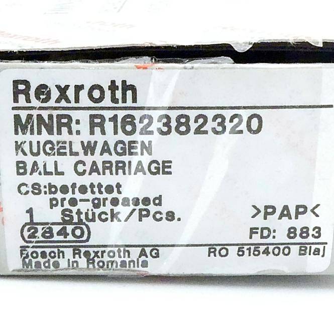 BOSCH REXROTH KWD-020-SLS-C2-H-1, Kugelwagen, Baugröße 20, Stahl CS, Genauigkeit Hoch, Ohne Kugelkette, R162382320-1