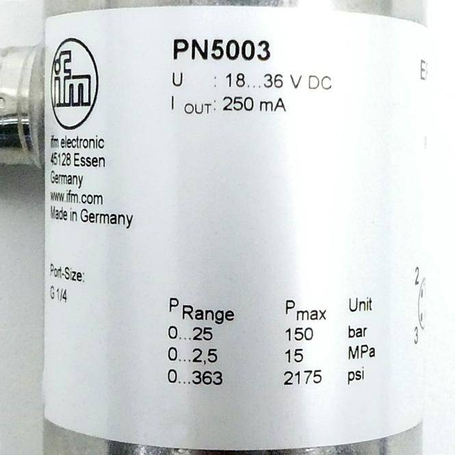 Ifm Drucksensor PN-025-RBR14-HFPKG/US/ /V (PN5003)-1