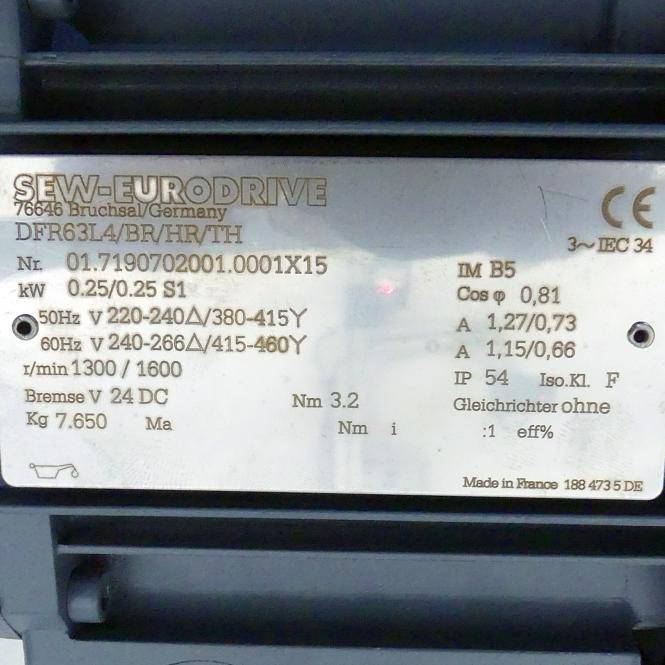 SEW-Eurodrive Drehstrommotor DFR63L4/BR/HR/TH (DFR63L4/BR/HR/TH)-1