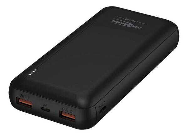 ANSMANN Powerbank PB320PD, Quick Charge 3.0, 20000 mAh, 20W, Micro- USB Kabel