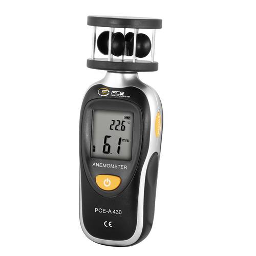 PCE Instruments Anemometer PCE-A 430 0,7... 30 m/s bis 105 km/h kn mph C° F° Beaufort-Skala MAX AVG Anzeige