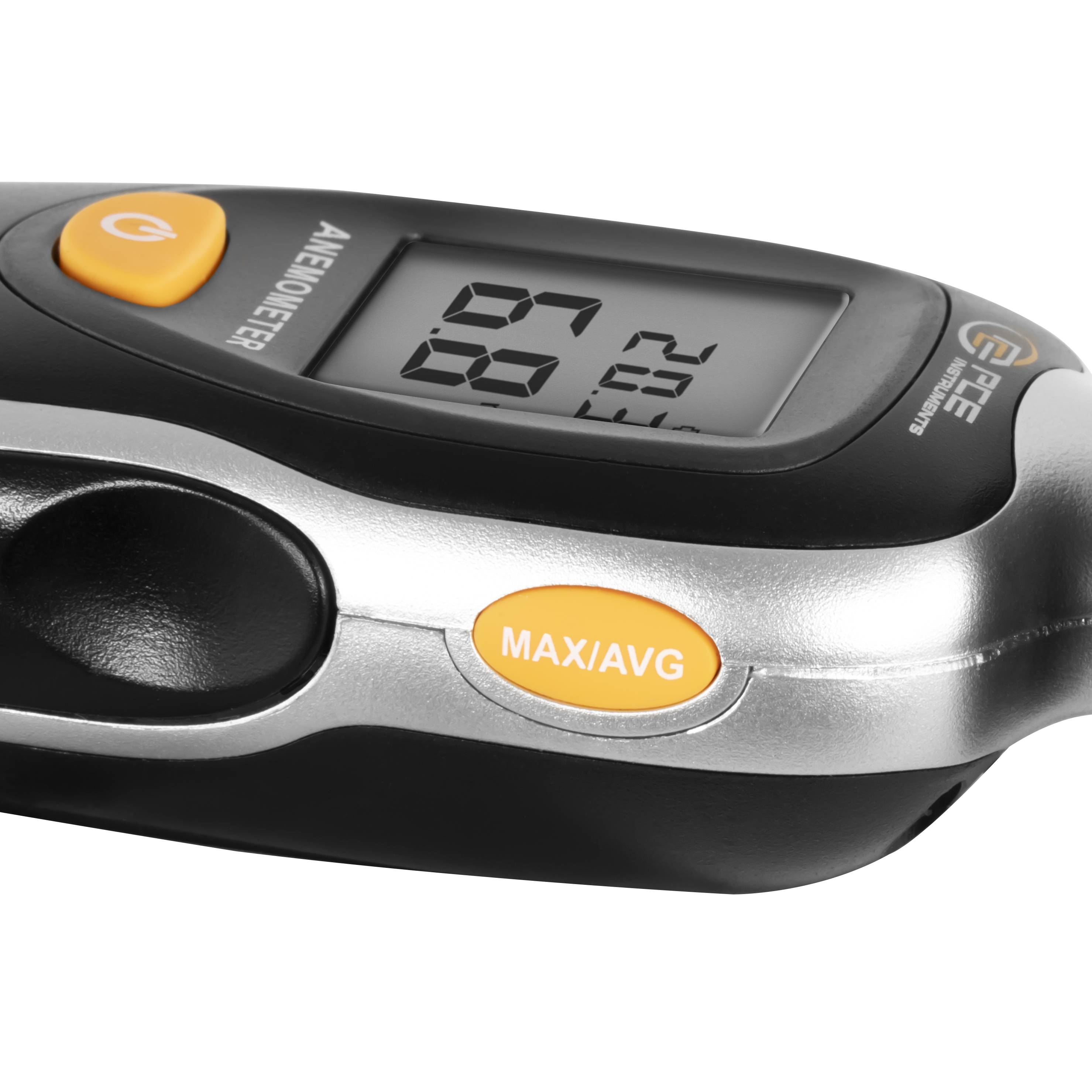 PCE Instruments Anemometer PCE-A 430 |0,7... 30 m/s |bis 105 km/h |kn |mph |C° |F° |Beaufort-Skala |MAX |AVG Anzeige-1