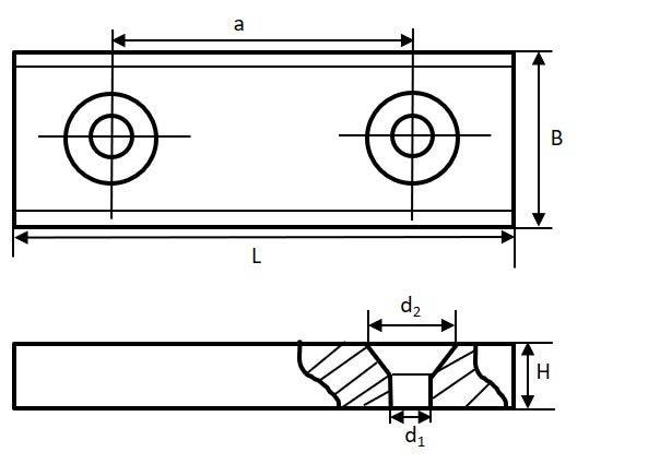 Magna-C Neodym-Flachleiste 60x13,5x5mm mit konischer Senkung-4