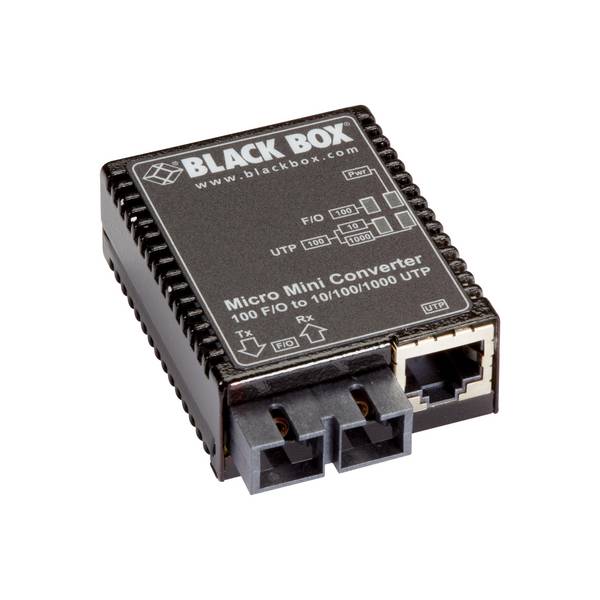 Black Box LMC402A Micro Mini Media Converter AC SC Multimode (1) 100BaseFX MM SC (1) RJ45 5km