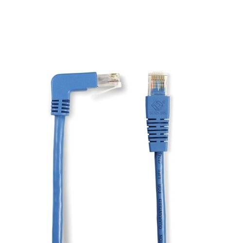SpaceGAIN CAT6 250 MHz Ethernet-Patchkabel – Vergossene abgewinkelte Tüllen, S/FTP - 1,8m, Blau-1