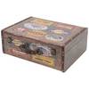 HMF Vintage Deko Koffer aus Holz, Aufbewahrungsbox mit Deckel und Ledergriff, Garage, 44 x 32 x 16 cm