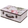 HMF Vintage Deko Koffer aus Holz, Aufbewahrungsbox mit Deckel und Ledergriff, Rose, 38 x 26 x 13 cm